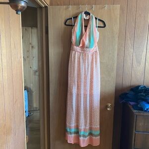 Minuet Petite Peach and Mint Maxi Dress